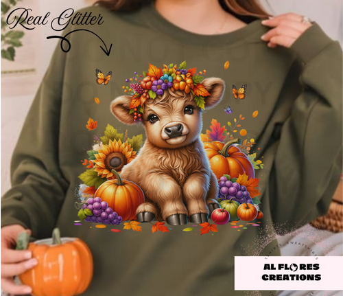 GLITTER  pumpkin cow