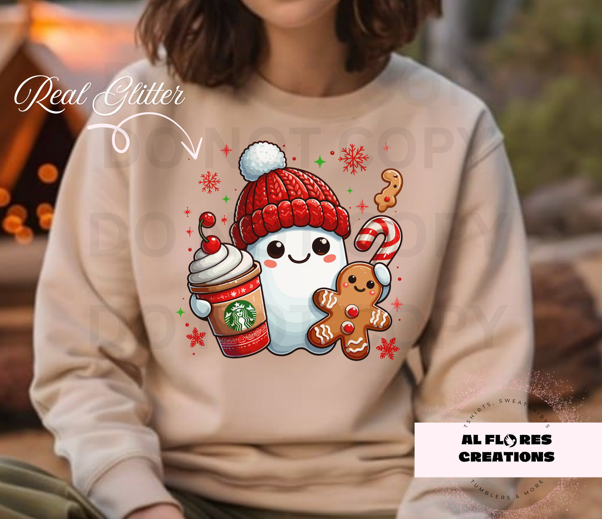 GLITTER Christmas ghost