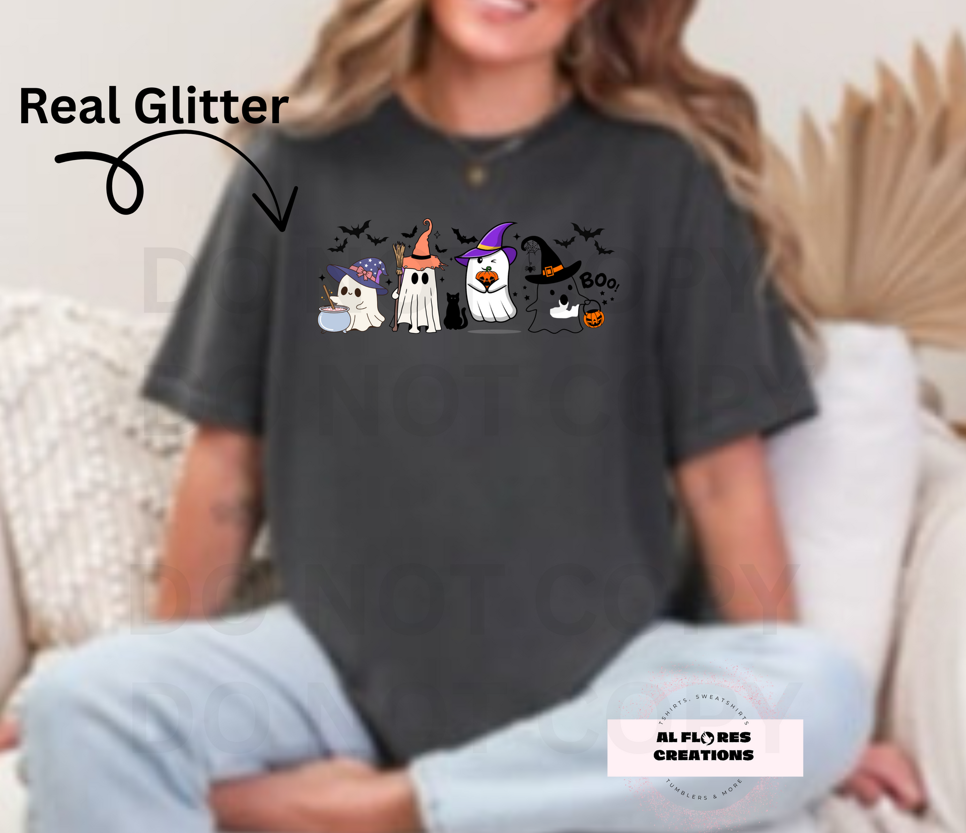 Glitter ghosts halloween